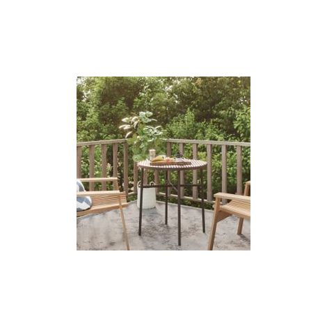 Table à thé Marron 45cm Résine tressée (1/5)