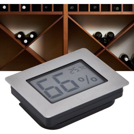 Thermomètre-Hygromètre Électronique LCD Design Encastré pour Boîte à Cigares, Étui de Guitare et Cave à Vin, Matériel ABS+Inox (1/5)