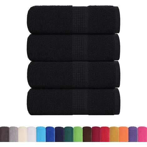 Serviettes d'invité 4 pcs noir 30x50 cm 360 g/m² 100% coton CFW835474 (1/5)