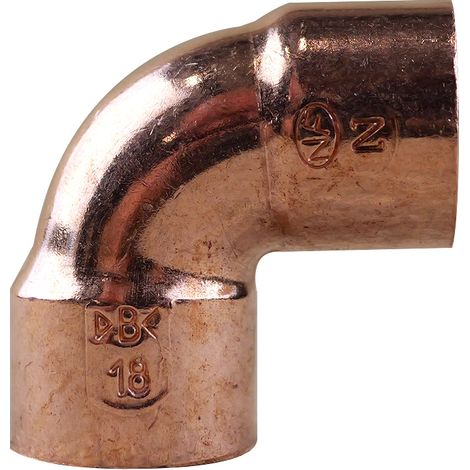 Coude 90° cuivre à souder Femelle-Femelle Ø18