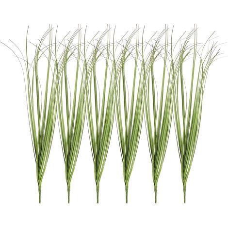 6 Pcs Gazon Artificiel Plantes,20,5" Plastique Faux Blé Herbe Verdure Arbustes Extérieur Artificiel Arbustes Faux Buissons pour Maison Jardin Façade, Rouge (1/5)