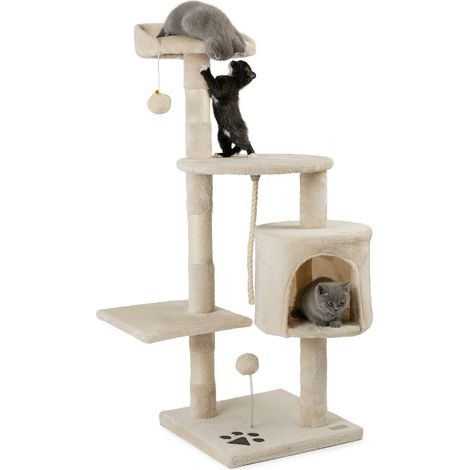 lionto Kratzbaum Kletterbaum Katzenkratzbaum Höhe 112 cm, beige