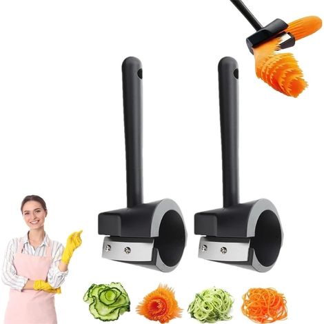 Éplucheur et coupe-légumes 2 en 1, lame rotative pour râper et découper les carottes, pommes de terre et concombres, outil créatif pour sculpter les fruits (1/5)