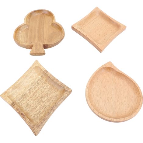 Plateau de service en bois de style japonais, ensemble de 4 plateaux décoratifs pour apéritifs, à poser sur le plan de travail de la cuisine. (1/5)