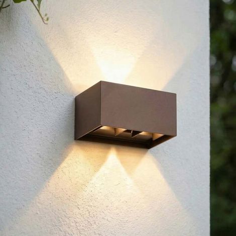 [NEUWERTIG] B-Ware Lindby Außenwandleuchte Nivar LED Gartenleuchte Wandleuchte rostbraun 20cm IP54 (1/2)