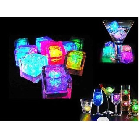 GROOFOO Lot de 12 Coloré Glaçon Lumineux LED,Lumineux pour Mariage Club Bar Boisson KTV Décoration Veilleuse Party de Mariage Décor (1/4)
