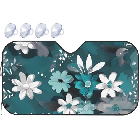 Pare-soleil pour pare-brise de voiture imprimé papillon sur fleur (1/5)