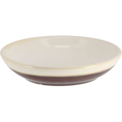 Runde dreifarbige steinzeugseifenschale - braun beige - Tendance