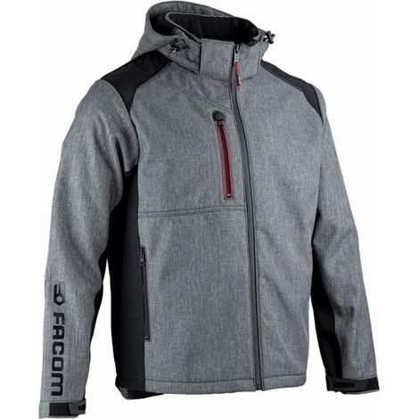FACOM Trial Softshell Jacket Negro/Gris Talla XXXL - FXWW2020E-XXXL