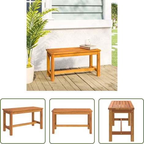 vidaXL Gartenbank Massivholz - Gartenbank 80x35x45 cm Massivholz Akazie (1/5)