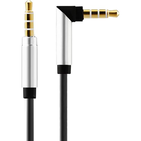 Trade Shop - Cable Aux 3,5 Mm Macho 1 Metro Audio Estéreo Mp3 Cable ángulo Recto Varios Colores - (1/2)
