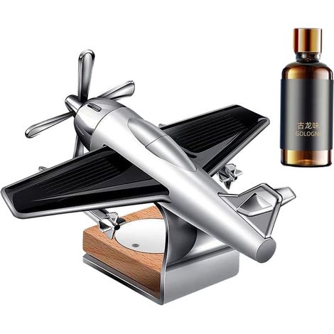 Désodorisant solaire pour voiture, diffuseur parfum avion argenté (1/5)