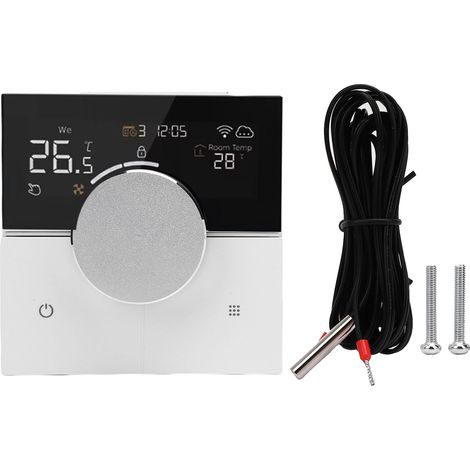 Eosnow Intelligenter programmierbarer Thermostat, WiFi-Farbbildschirm, Full-Touch-Knopfsteuerung für Zuhause für elektrisches Heizsystem
