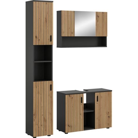 Mone ensemble de meubles de salle de bains M10 chêne décor, gris foncé. (1/5)