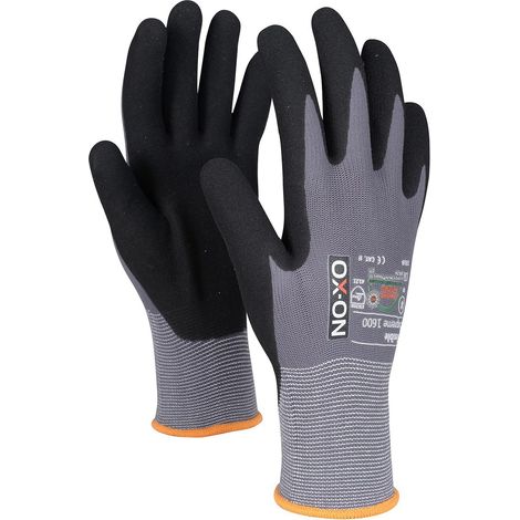 OX-ON Flexible Supreme 1600 Arbeitshandschuhe, grau, Größe L, 12 Paar