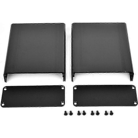 Elektronisches Schutzgehäuse aus Aluminiumlegierung, sandgestrahlt und schwarz oxidiert, DIY-Montagebox für Projekte, robustes und langlebiges Gehäuse. (1/4)