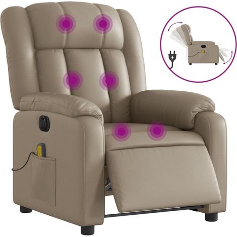 Maison Exclusive - Massagesessel Elektrisch Cappuccino-Braun Kuns