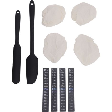 Kit per la preparazione del lievito madre con termometro a striscia, coperchio in tessuto, kit efficiente per cuocere il pane in vasetti da 7,5 a 10 cm. (1/5)