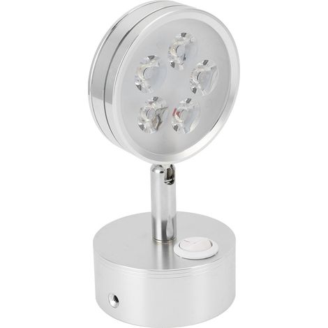 Applique murale LED à interrupteur manuel en aluminium électrodépôt pour chambres salons vitrines galeries cadres photo (1/5)
