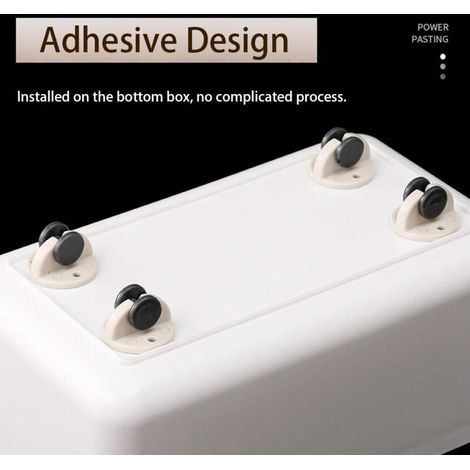 Lot de 4 roulettes auto-adhésives, non pivotantes, absorption des chocs, sans perçage, pour meubles, boîte de rangement, conteneur, étagère de déménagement(Taille: 3 x 2 cm) (1/4)