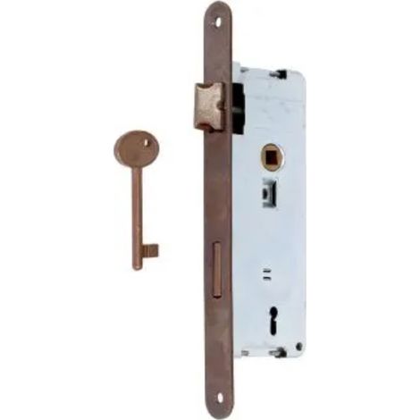 SACAR - SERRATURA A FORO CON CHIAVE DA INFILARE 30MM - BRONZATA
