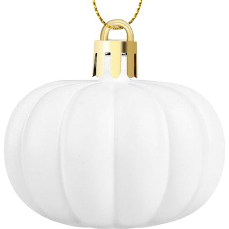 Boule Décorative Citrouille - Ornement Suspendu Mat pour Halloween Noël Fête Thématique - Lot de 12 Pièces (1/5)
