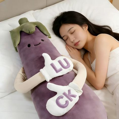 Oreiller de corps long, oreiller en peluche pliable avec lecture de musique et enregistrement Bluetooth, peluche, aide au sommeil pour adultes dormant sur le côté, aubergine 120 cm (1/2)