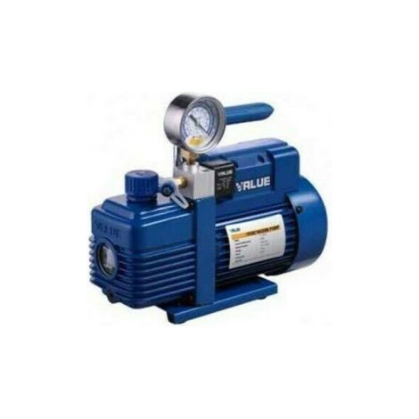 Bomba Vacío VALUE VI220SV 1/3HP  51 L/min  15 Micrones  Doble Etapa con Solenoide Antirretorno y Vacuómetro