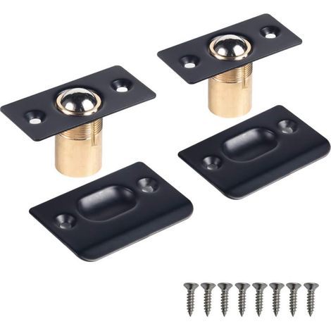 Lntyq Loquet à Bille de Porte, Réglable Fermeture à Bille Verrou de Boule de Porte en Acier Inoxydable Cuisine Domicile Placard Penderie Porte Armoire Placard (2 PCS en noir)