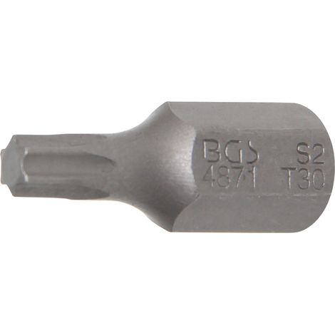 Inserto lunghezza 30 mm attacco esagono esterno 10 mm (3/8") profilo a T (per Torx) T30 (1/2)