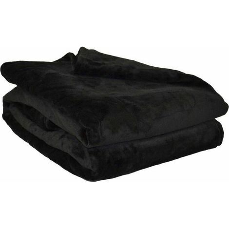 Toison-dor Plaid aus Mikrofleece schwarz 130x170 cm