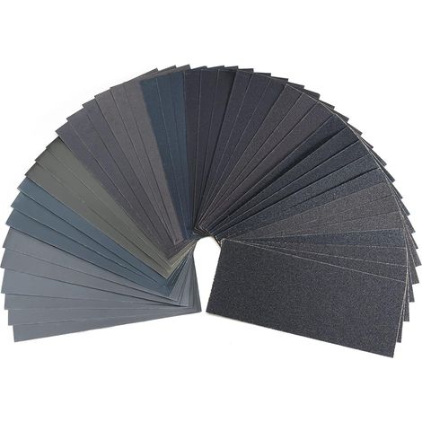 42 Stück Schleifpapier Karosserie Schleifpapier 120 bis 3000 Fein Nass und Trocken Schleifpapier Schleifpapier für Holz Metall Auto Möbel Stein Lack Glas 23 x 9,5 cm