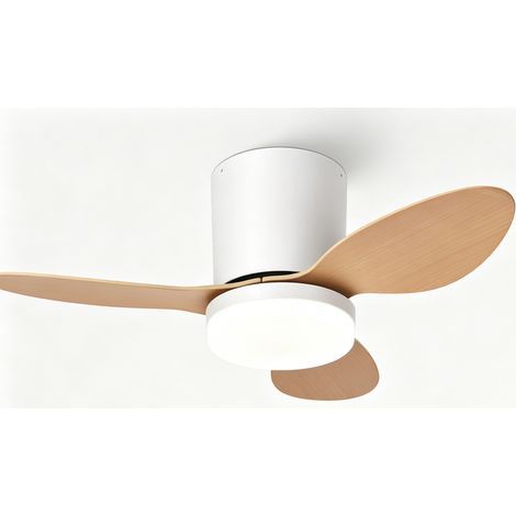 63cm Lampe Ventilateur Plafond Silencieux Avec Télécommande, Petit Ventilateur Plafonnier Avec Lumiere Intégrée, Luminaire Ventilateur Plafonnier Design Pour Chambre, Reversible Motore DC, 6 Vitesses (1/5)