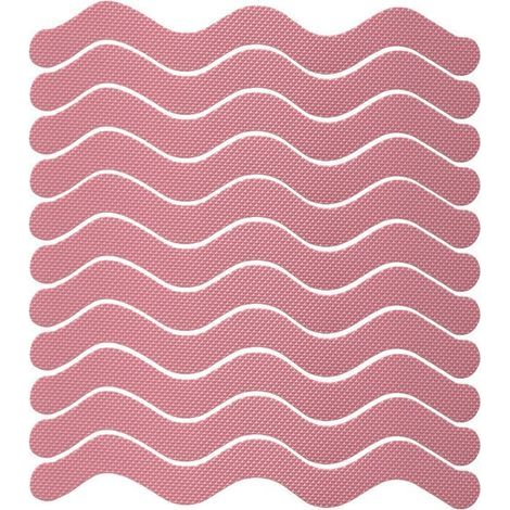 Lot de 24 bandes antidérapantes roses en forme de S pour baignoire, mesurant 2 x 20 cm. (1/4)