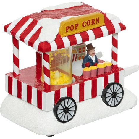 Porta popcorn da villaggio illuminato 5 led h.14,5cm - Feeric lights & christmas