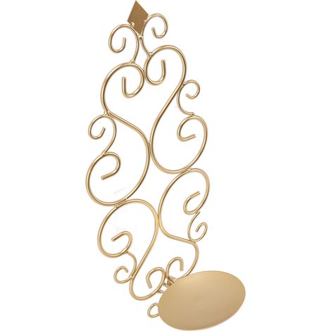 Wandmontierter, faltbarer, vergoldeter Kerzenhalter aus Schmiedeeisen für Duftkerzen, vergoldeter Metallständer, Hochzeitsset. (1/5)