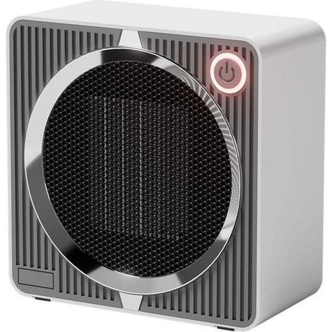 Electric heater for ambient, piccolo riscaldatore da tavolo in ceramica PTC, protection of surriscaldamento et ribaltamento, mini riscaldatore personale per uffici, campeggio, bianco (1/4)