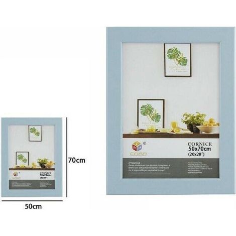 Trade Shop - Cornice Per Foto Fotografie Quadri Tele Dimensioni 50 X 70 Cm Azzurra -