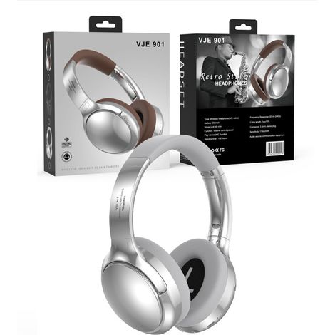Écouteurs Bluetooth 5.3 sans fil à réduction de bruit, casque sport rétro en métal pour téléphone portable (1/4)