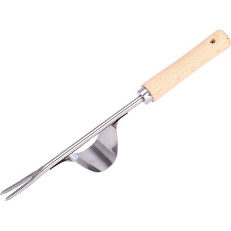 Désherbeur Manuel Garden Outil de Désherbage en Acier Inoxydable avec Poignée Bois Outil de Jardinage pour Désherber Votre Jardin 32cm de Long 1 Pièce
