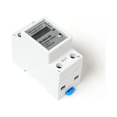 Compteur d'Énergie Numérique Monophasé AC 63A 220V WiFi Compteur électrique Monophase Wattmètre à Rail DIN Mesure Consommation Electrique, Disjoncteur, Convient à la Maison, l'appartement