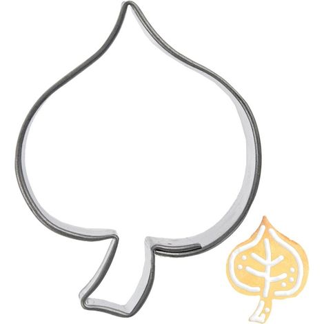 Tagliabiscotti a forma di foglia in acciaio 4 cm