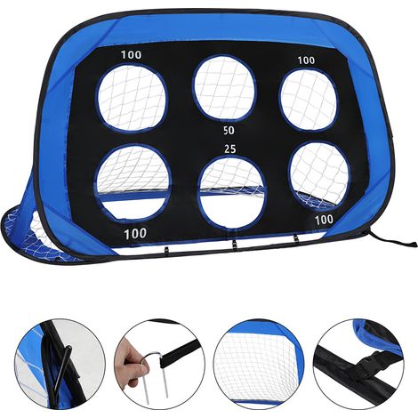 Wolketon But de Football portable Pop-Up 4-en-1 Cage de Football avec Sac Mini Cage de football pour Enfan 120x80x80 cm 2pcs