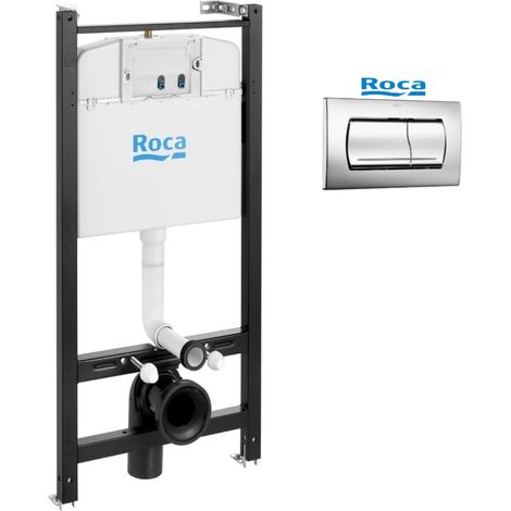 BASTIDOR ROCA ACTIVE, PACK CISTERNA EMPOTRADA, PULSADOR CROMO BRILLO Y ANCLAJES