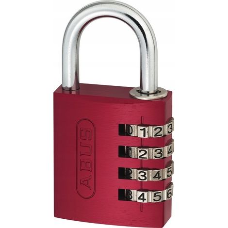 Candado de combinación Abus 724/40, código variable, para taquilla de gimnasio, rojo (1/5)