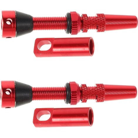 Kit de valve française en alliage d'aluminium rouge, 8 pièces, conçu pour les trajets urbains et le VTT, facile à gonfler, dimensions 2,2 x 1,9 x 0,5 pouces. (1/5)