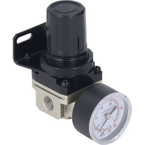 AR2000-02 détendeur d'air comprimé réglable avec support et manomètre, filetage interne 1/4 NPT, plage 0-150 PSI (1/5)
