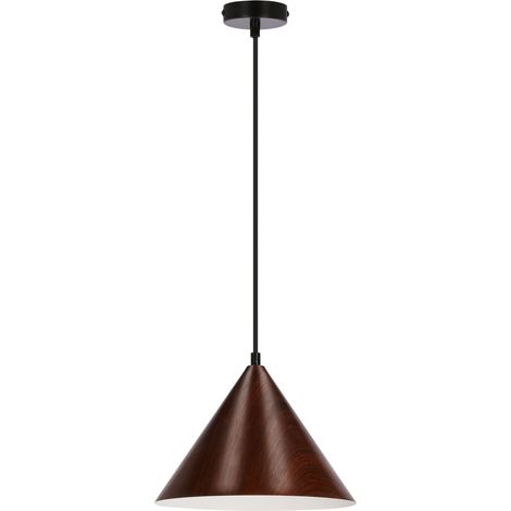 Suspension Dunca minimaliste noire noyer Ø25 E27 40W (1/3)