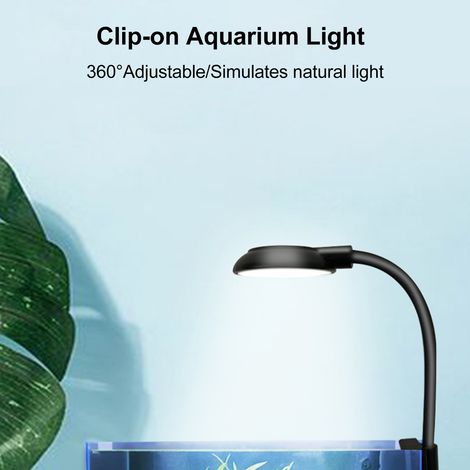 Lampe à pince pour Aquarium, plantes aquatiques, lumière de remplissage translucide, Rotation libre à 360 ° (1/5)
