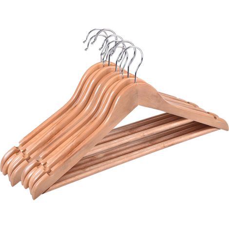Perchas de madera Rondo, juego de 10, marrón claro.